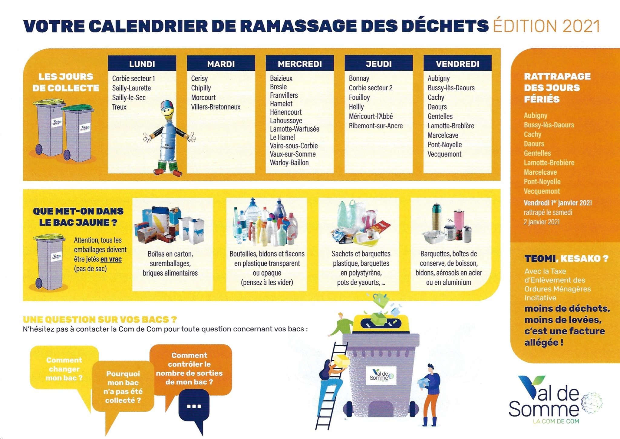 Calendrier des ordures ménagères Mairie de Bonnay